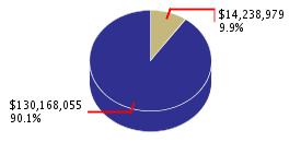 Pie chart displaying Higher Education agency as $14,238,979 or 9.9% of the 2008-09 Total State Funds Budget.
