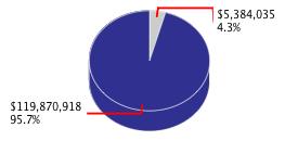 Pie chart displaying Natural Resources agency as $5,384,035 or 4.3% of the 2010-11 Total State Funds Budget.